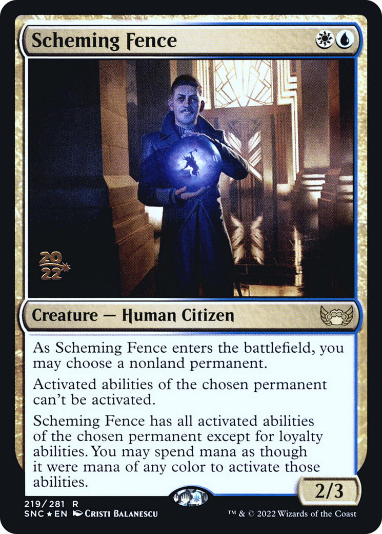 Scheming Fence (PRE-219S) [Streets of New Capenna Promos] Foil MTG Single Wizards of the Coast