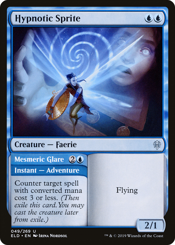 Hypnotic Sprite // Mesmeric Glare (ELD-049) [Throne of Eldraine] Foil MTG Single Wizards of the Coast