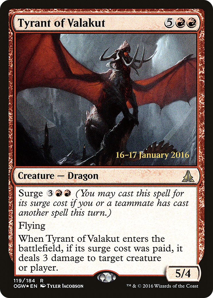 Tyrant of Valakut (PRE-119) [Oath of the Gatewatch Promos] Foil MTG Single Wizards of the Coast