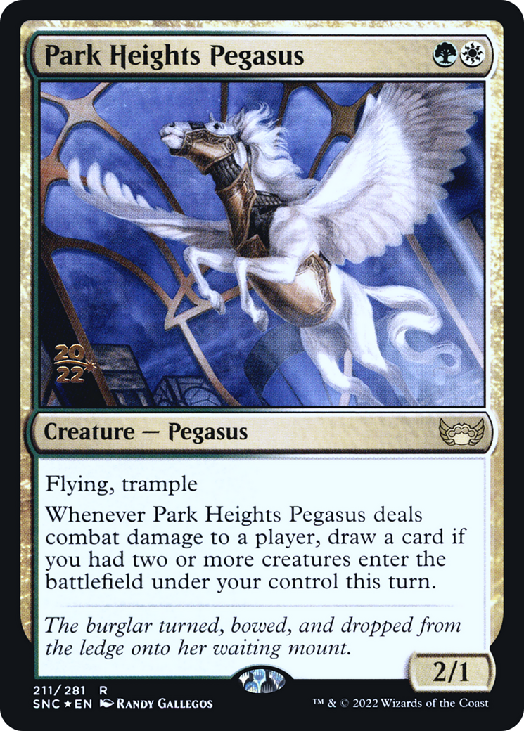 Park Heights Pegasus (PRE-211S) [Streets of New Capenna Promos] Foil MTG Single Wizards of the Coast