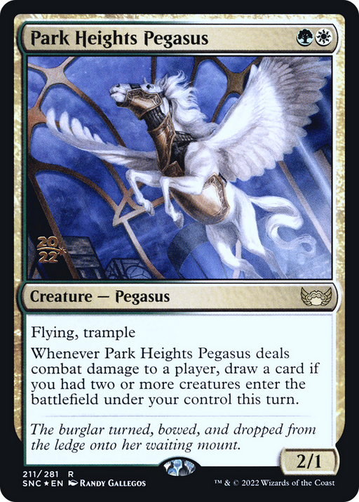 Park Heights Pegasus (PRE-211S) [Streets of New Capenna Promos] Foil MTG Single Wizards of the Coast