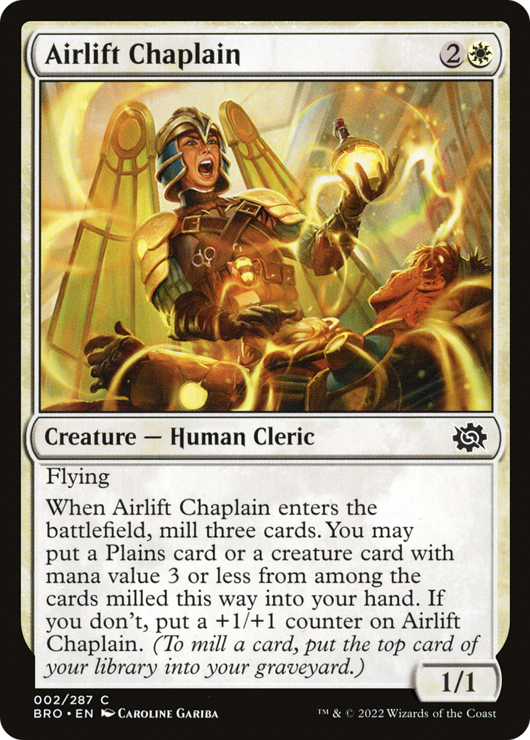 Airlift Chaplain (BRO-002) [The Brothers' War] Foil MTG Single Wizards of the Coast