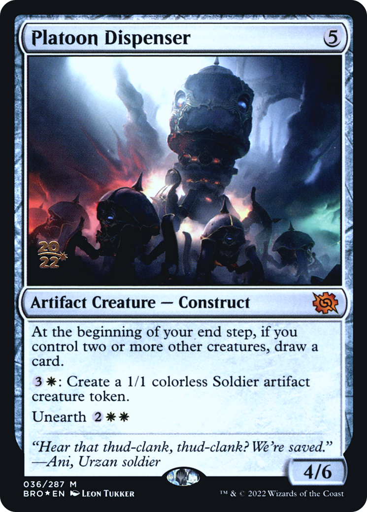 Platoon Dispenser (PRE-036) [The Brothers' War Promos] Foil MTG Single Wizards of the Coast