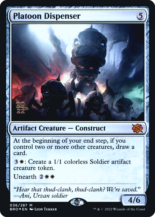 Platoon Dispenser (PRE-036) [The Brothers' War Promos] Foil MTG Single Wizards of the Coast
