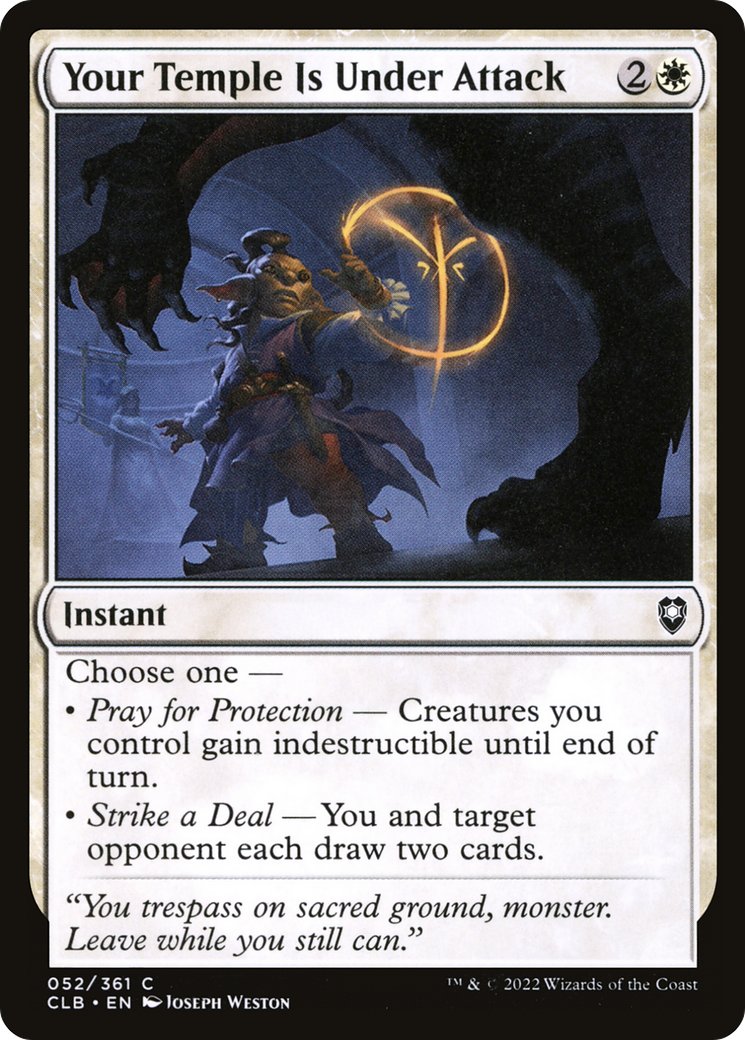 Your Temple Is Under Attack (CLB-052) [Commander Legends: Battle for Baldur's Gate] MTG Single Wizards of the Coast