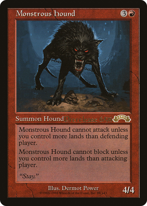 Monstrous Hound (PRE-089) [Exodus Promos] MTG Single Wizards of the Coast