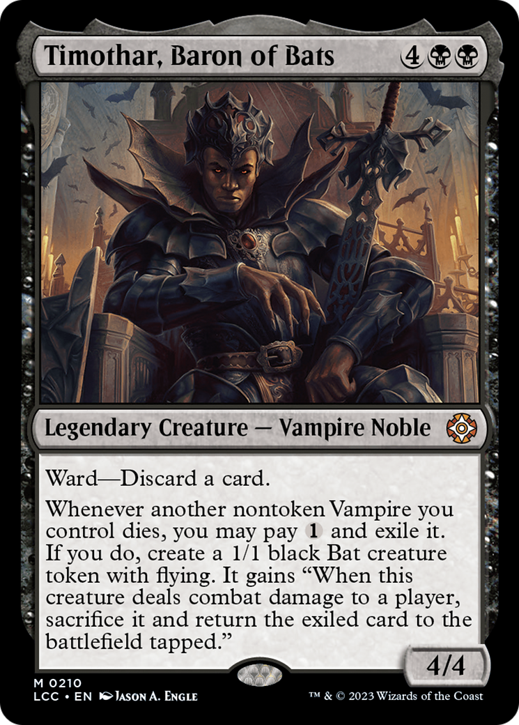 Timothar, Baron of Bats (LCC-210) [The Lost Caverns of Ixalan Commander] MTG Single Wizards of the Coast