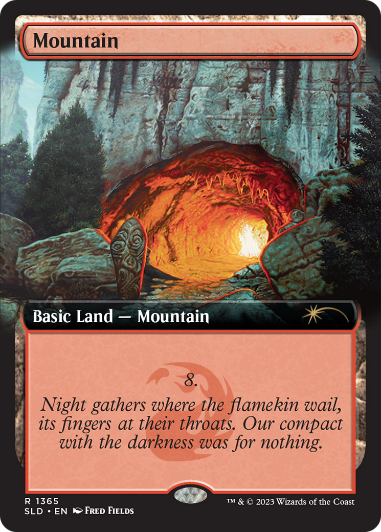 Mountain (1365) (SLD-1365) [Secret Lair] Drop (Extended Art) Foil MTG Single Wizards of the Coast