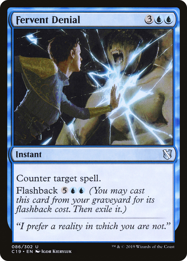 Fervent Denial (C19-086) [Commander 2019] MTG Single Wizards of the Coast