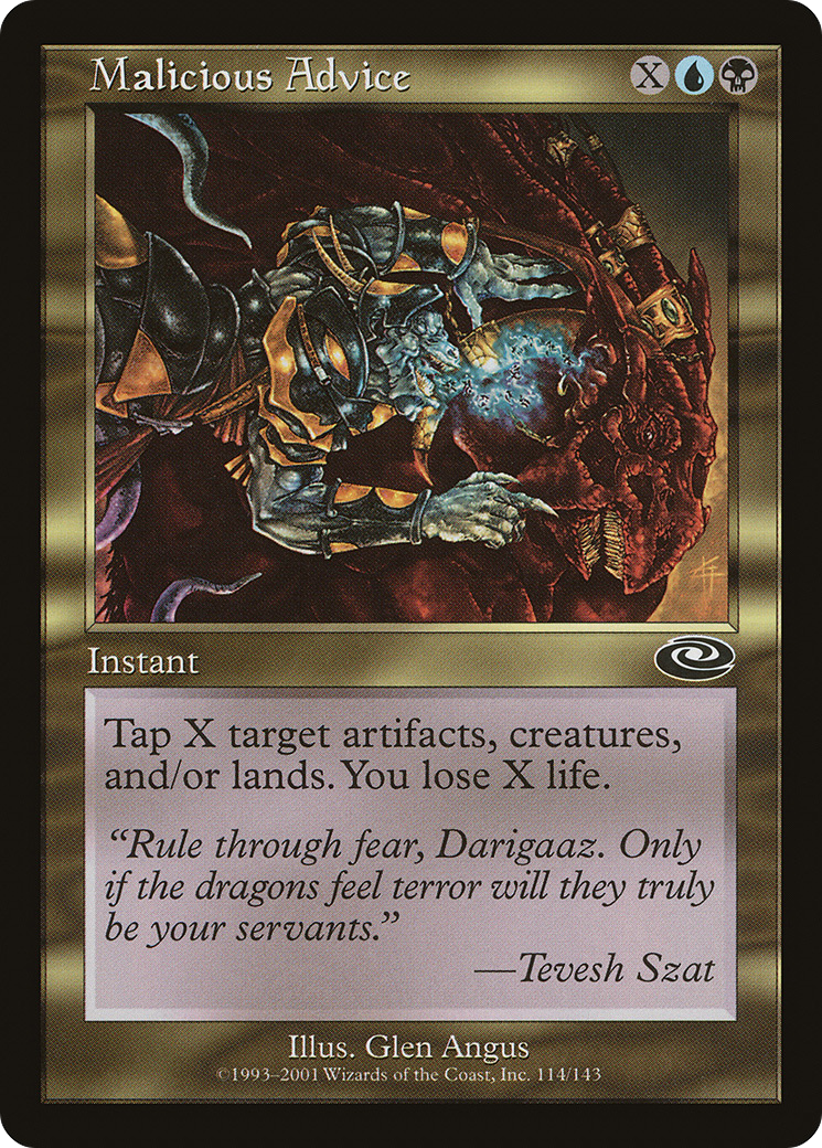 Malicious Advice (PLS-114) [Planeshift] MTG Single Wizards of the Coast