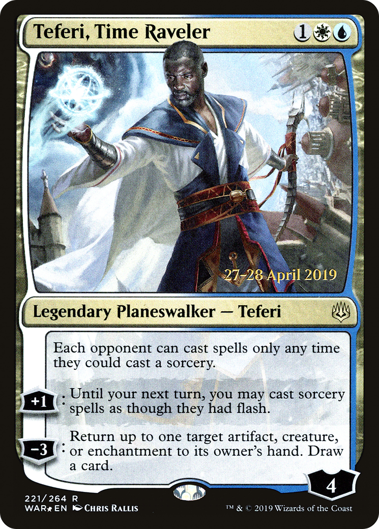Teferi, Time Raveler (PRE-221) [War of the Spark Promos] Foil MTG Single Wizards of the Coast