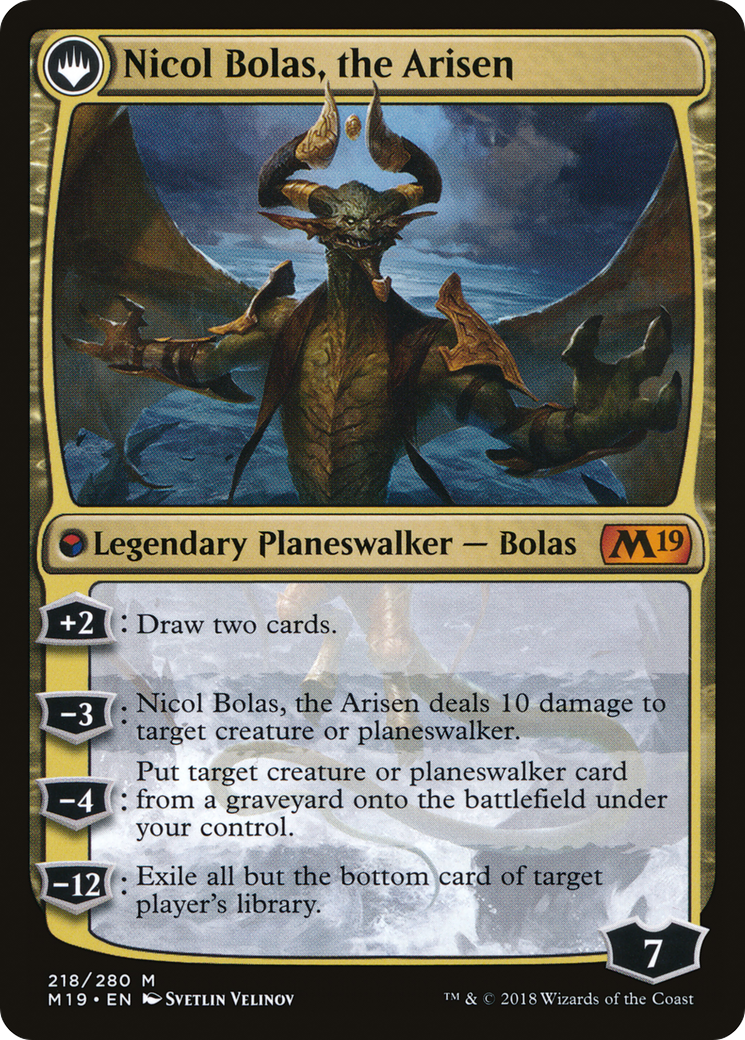 Nicol Bolas, the Ravager // Nicol Bolas, the Arisen (M19-218) [Core Set 2019] MTG Single Wizards of the Coast