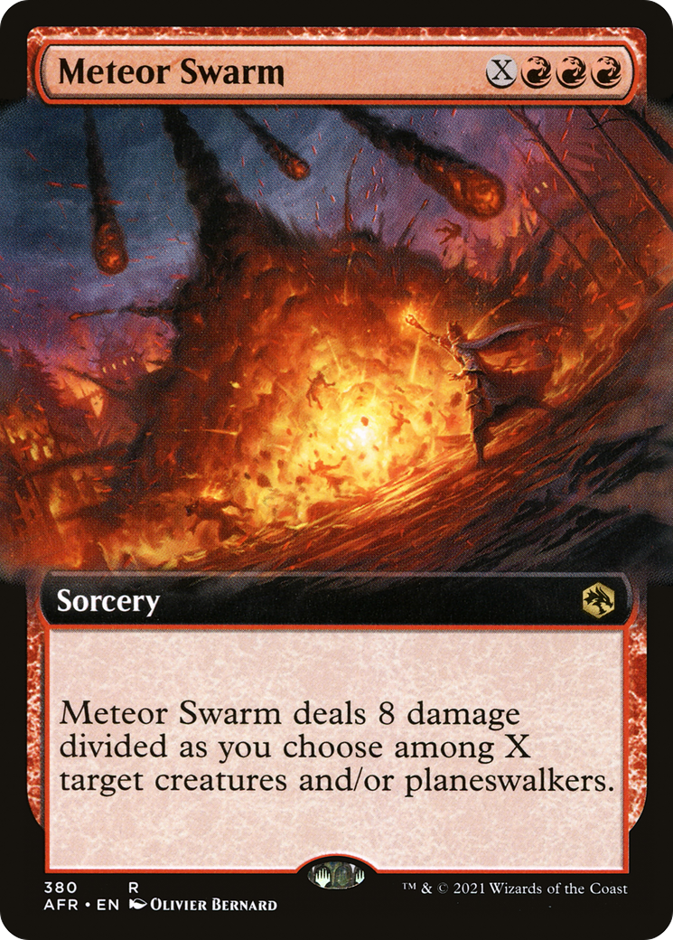 Meteor Swarm (AFR-380) [Adventures in the Forgotten Realms] (Extended Art) Foil MTG Single Wizards of the Coast