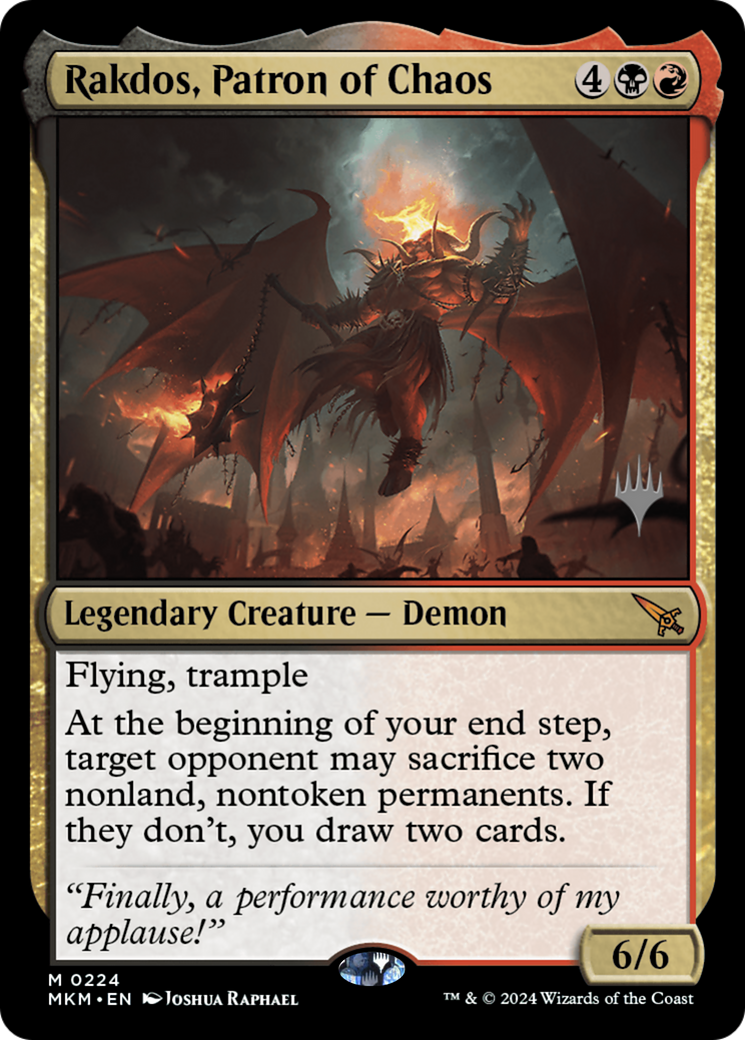 Rakdos, Patron of Chaos (PPMKM-224) [Murders at Karlov Manor Promos] Foil MTG Single Wizards of the Coast