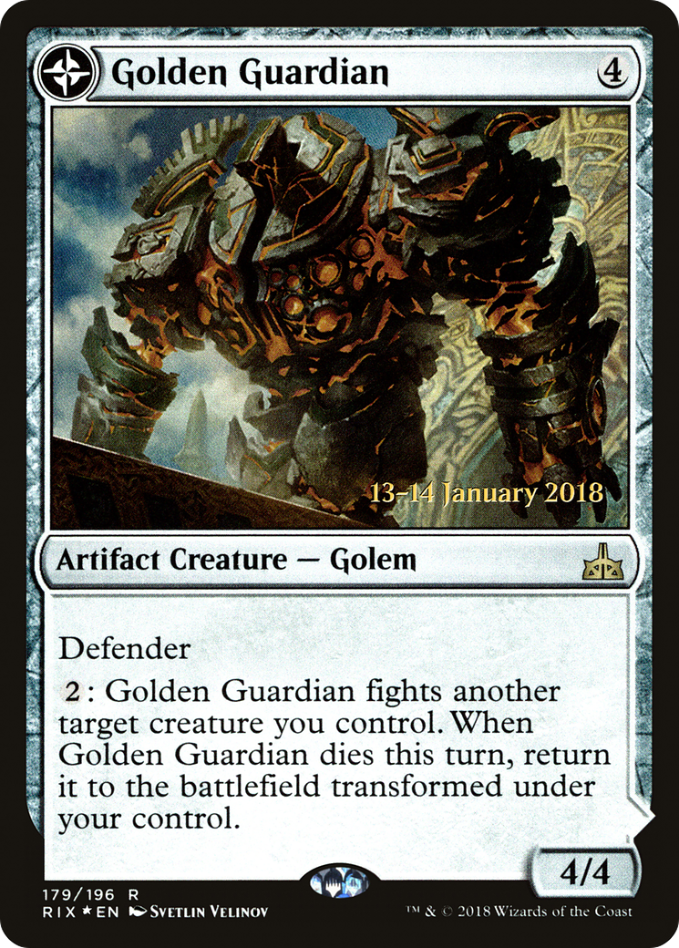 Golden Guardian (PRE-179) [Rivals of Ixalan Promos] Foil MTG Single Wizards of the Coast