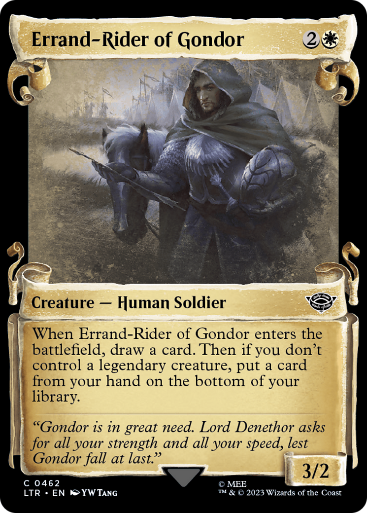 Errand-Rider of Gondor (Showcase Scrolls) (LTR-462) [The Lord of the Rings: Tales of Middle-earth] (Showcase) Foil MTG Single Wizards of the Coast
