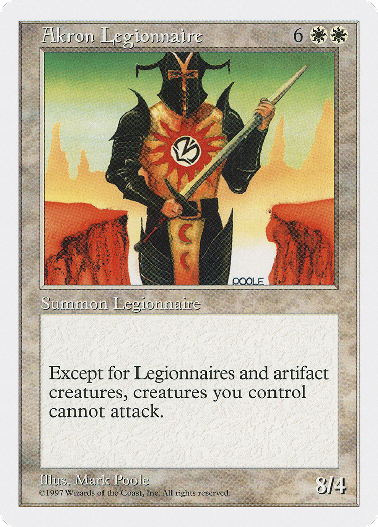 Akron Legionnaire (5ED-002) [Fifth Edition] MTG Single Wizards of the Coast