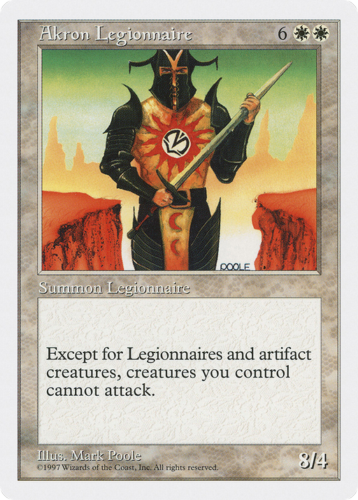 Akron Legionnaire (5ED-002) [Fifth Edition] MTG Single Wizards of the Coast