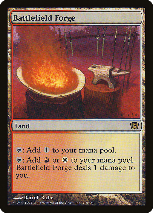 Battlefield Forge (9ED-318) [9th Edition] Foil MTG Single Wizards of the Coast