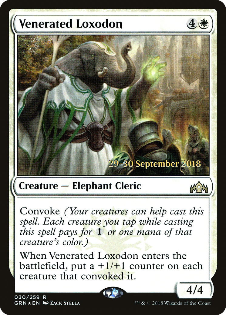Venerated Loxodon (PRE-030) [Guilds of Ravnica Promos] Foil MTG Single Wizards of the Coast
