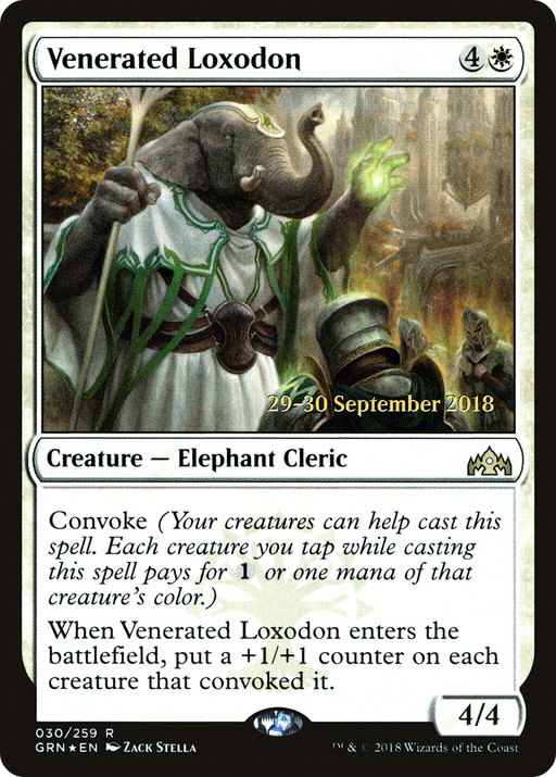 Venerated Loxodon (PRE-030) [Guilds of Ravnica Promos] Foil MTG Single Wizards of the Coast