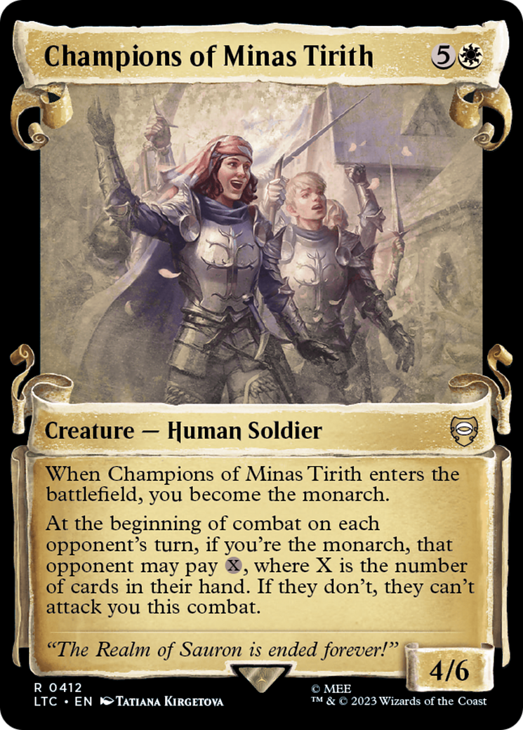 Champions of Minas Tirith (LTC-412) [Tales of Middle-earth Commander] (Showcase) Foil MTG Single Wizards of the Coast