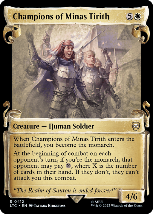 Champions of Minas Tirith (LTC-412) [Tales of Middle-earth Commander] (Showcase) MTG Single Wizards of the Coast