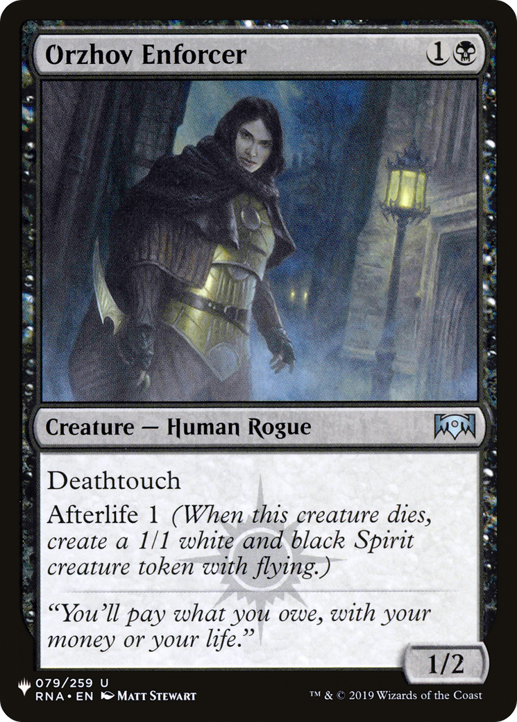 Orzhov Enforcer (LIST-RNA-79) [Mystery Booster] The List MTG Single Wizards of the Coast