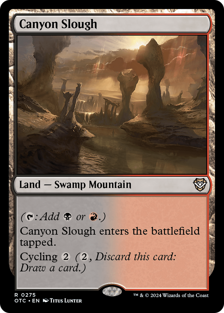Canyon Slough (OTC-275) [Outlaws of Thunder Junction Commander] MTG Single Wizards of the Coast