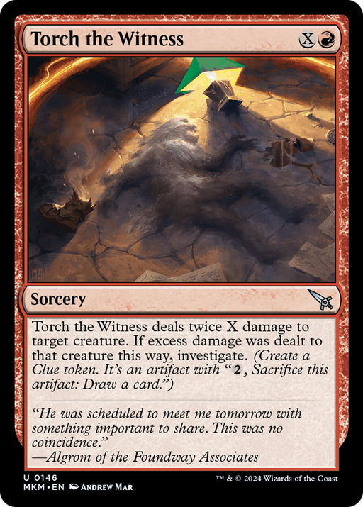 Torch the Witness (b) (MKM-146) [Murders at Karlov Manor] MTG Single Murders at Karlov Manor