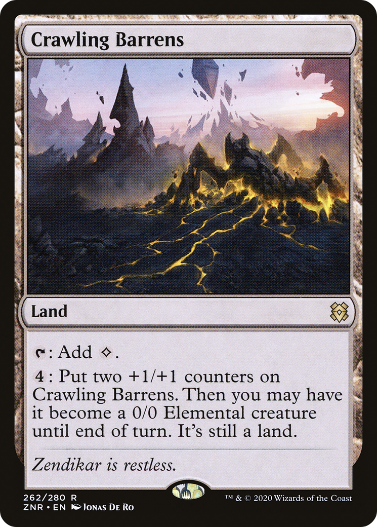 Crawling Barrens (ZNR-262) [Zendikar Rising] Foil MTG Single Wizards of the Coast