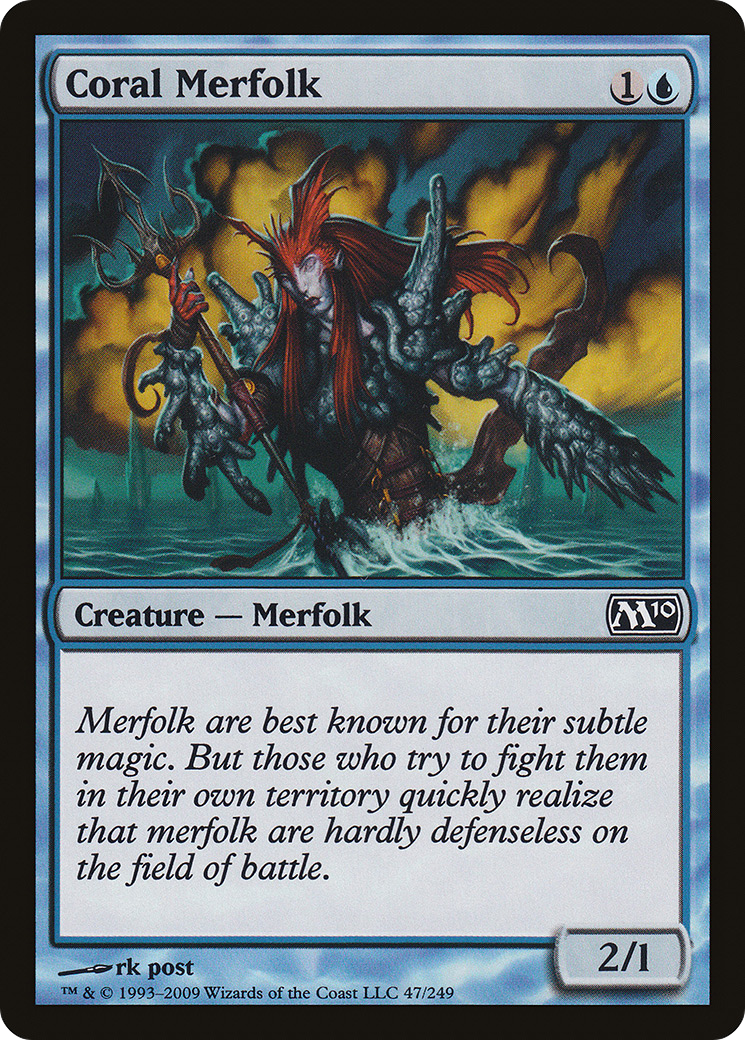 Coral Merfolk (M10-047) [Magic 2010] MTG Single Wizards of the Coast
