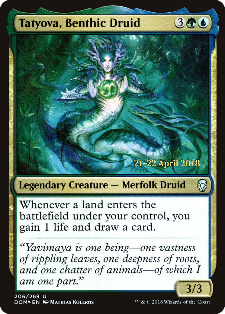 Tatyova, Benthic Druid [Dominaria Prerelease Promos] MTG Single Magic: The Gathering