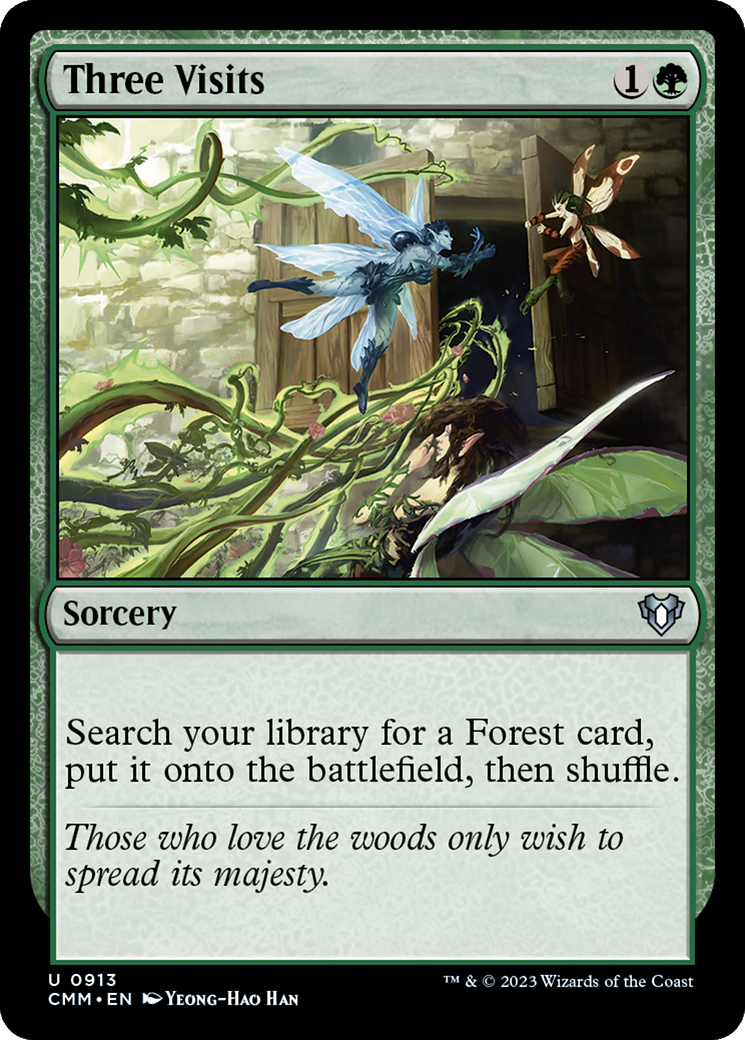 Three Visits (CMM-913) [Commander Masters] MTG Single Wizards of the Coast