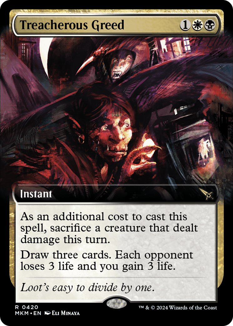 Treacherous Greed (MKM-420) [Murders at Karlov Manor] (Extended Art) Foil MTG Single Murders at Karlov Manor