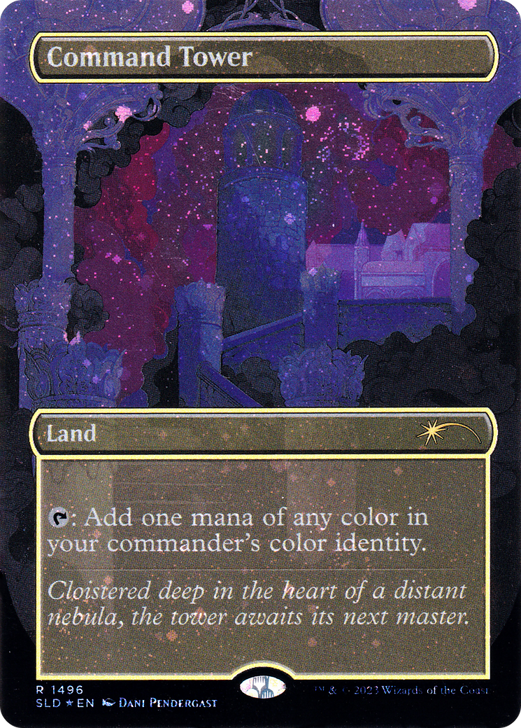Command Tower (1496) (Galaxy Foil) (SLD-1496) [Secret Lair] Drop (Borderless) Foil MTG Single Wizards of the Coast