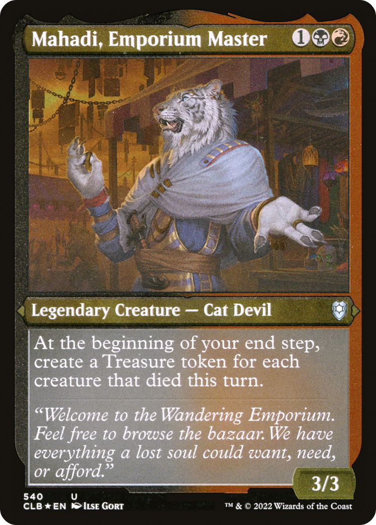 Mahadi, Emporium Master (CLB-540) [Commander Legends: Battle for Baldur's Gate] Etched Foil MTG Single Wizards of the Coast