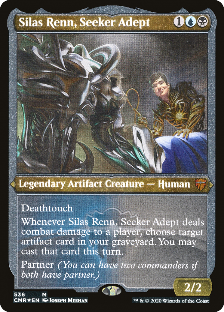 Silas Renn, Seeker Adept (Etched) [Commander Legends] MTG Single Magic: The Gathering