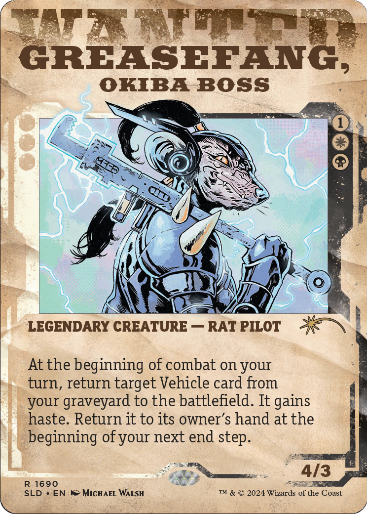 Greasefang, Okiba Boss (SLD-1690) [Secret Lair] Drop (Showcase) (Borderless) Foil MTG Single Wizards of the Coast