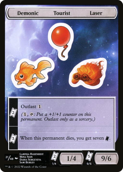 Demonic Tourist Laser (UNF-021) [Tokens] Unfinity Sticker Sheets MTG Single Wizards of the Coast