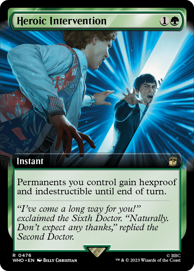 Heroic Intervention (WHO-476) [Doctor Who] (Extended Art) Foil MTG Single Wizards of the Coast