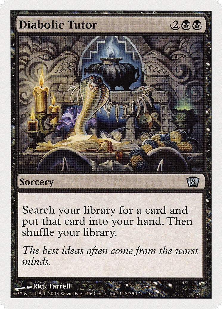 Diabolic Tutor (8ED-128) [8th Edition] Foil MTG Single Wizards of the Coast