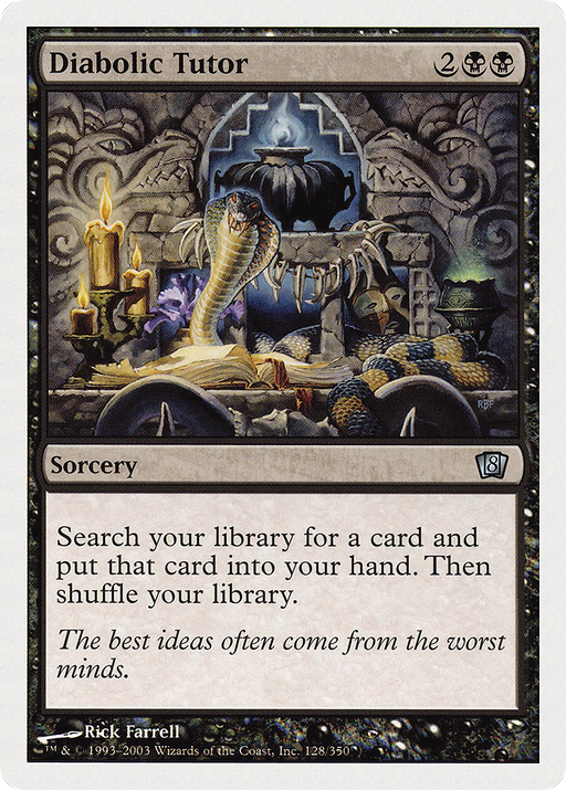 Diabolic Tutor (8ED-128) [8th Edition] MTG Single Wizards of the Coast