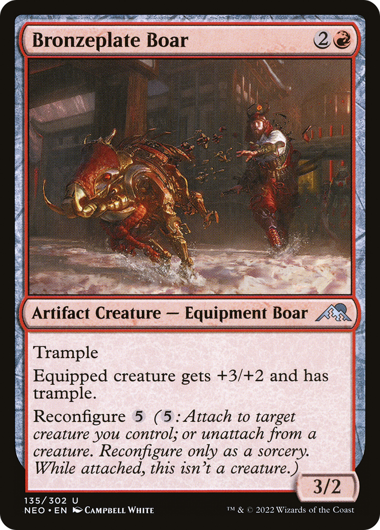 Bronzeplate Boar (NEO-135) [Kamigawa: Neon Dynasty] Foil MTG Single Wizards of the Coast