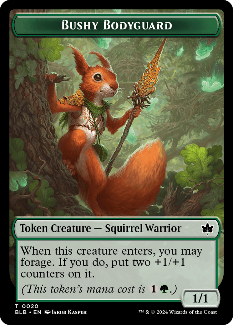 Food // Bushy Bodyguard Double-Sided Token [Tokens] Bloomburrow Tokens MTG Single Magic: The Gathering