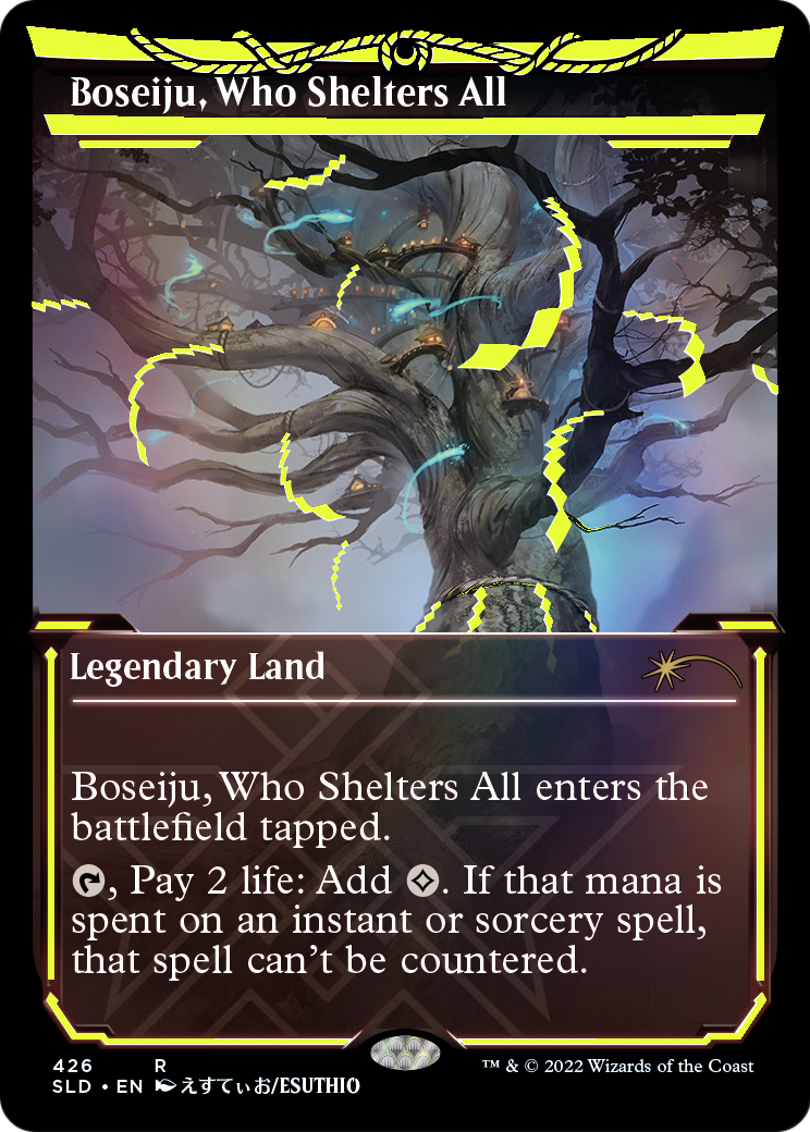 Boseiju, Who Shelters All (Neon Yellow) (SLD-426) [Secret Lair Drop] (Showcase) Foil MTG Single Wizards of the Coast