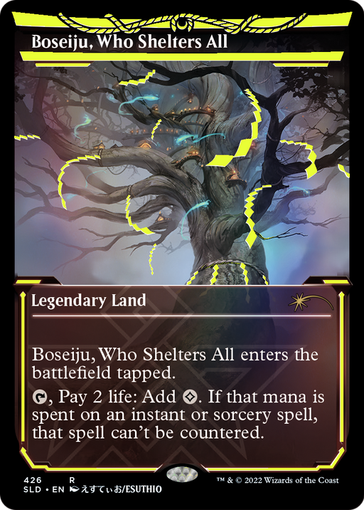 Boseiju, Who Shelters All (Neon Yellow) (SLD-426) [Secret Lair] Drop (Showcase) Foil MTG Single Wizards of the Coast