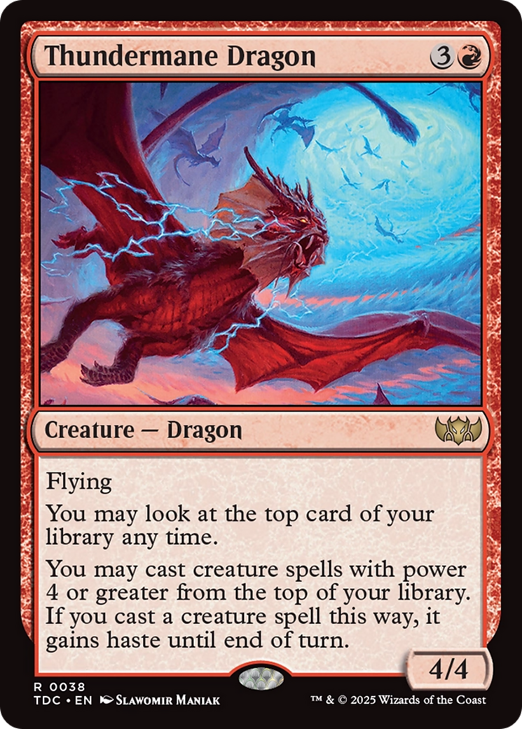 Thundermane Dragon (TDC-038) [Commander: Tarkir: Dragonstorm] MTG Single Wizards of the Coast