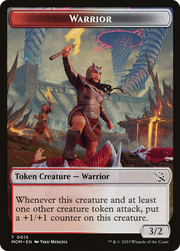Warrior // Wrenn and Realmbreaker Emblem Double-Sided Token [Tokens] March of the Machine Tokens MTG Single Magic: The Gathering