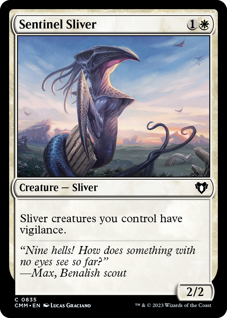 Sentinel Sliver (CMM-835) [Commander Masters] MTG Single Wizards of the Coast